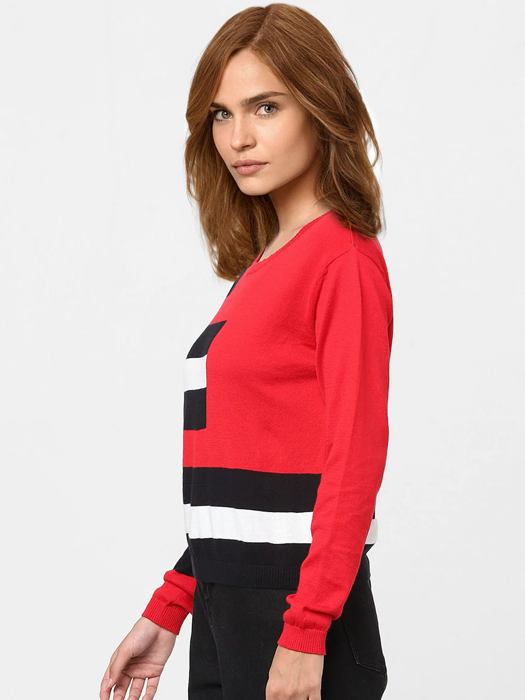 Red Colourblocked Sweater - Image 2