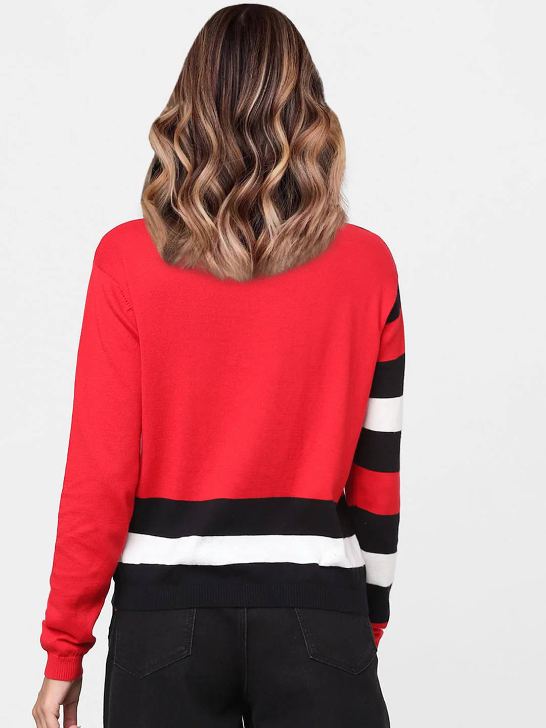 Red Colourblocked Sweater - Image 3