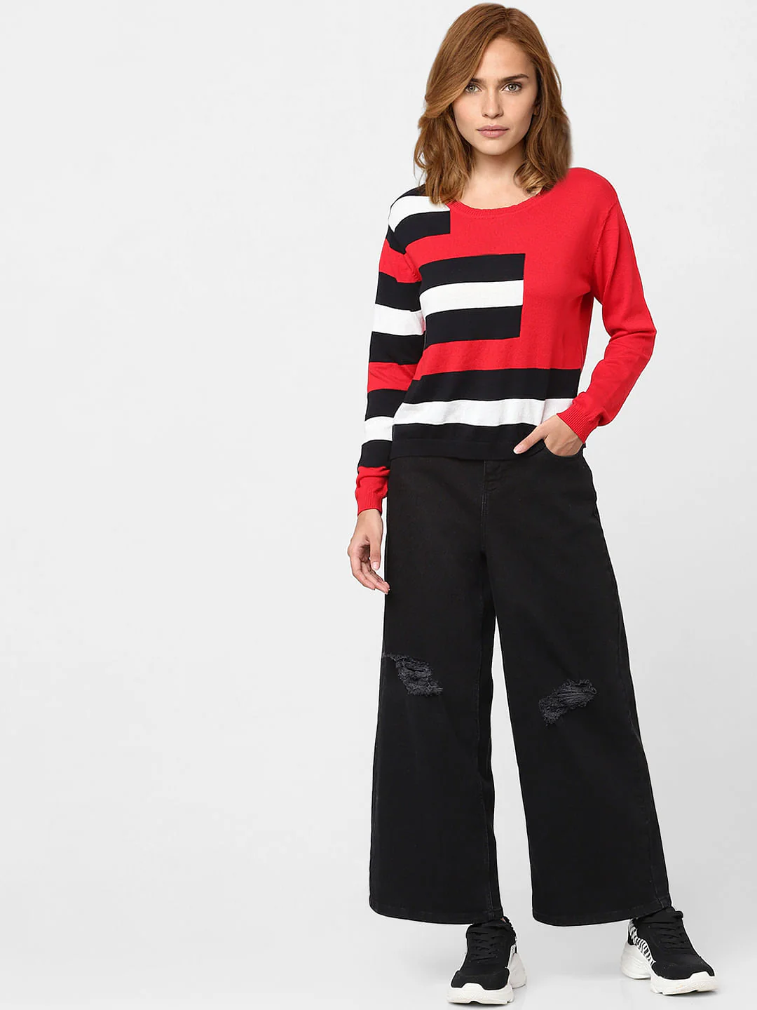 Red Colourblocked Sweater - Image 4