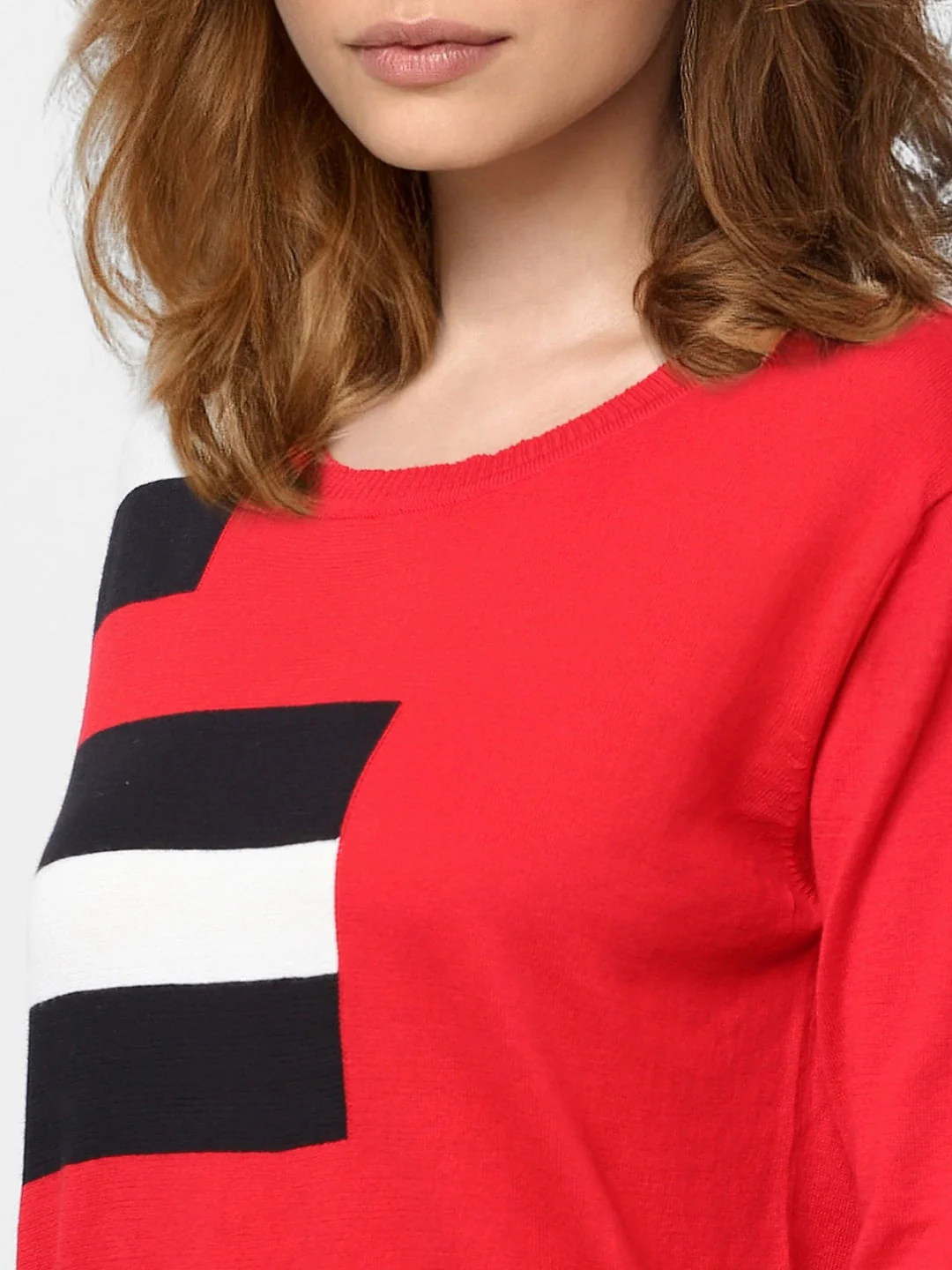 Red Colourblocked Sweater - Image 5