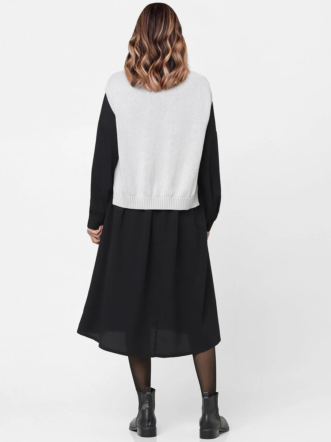 Grey Cable Knit Vest - Image 3