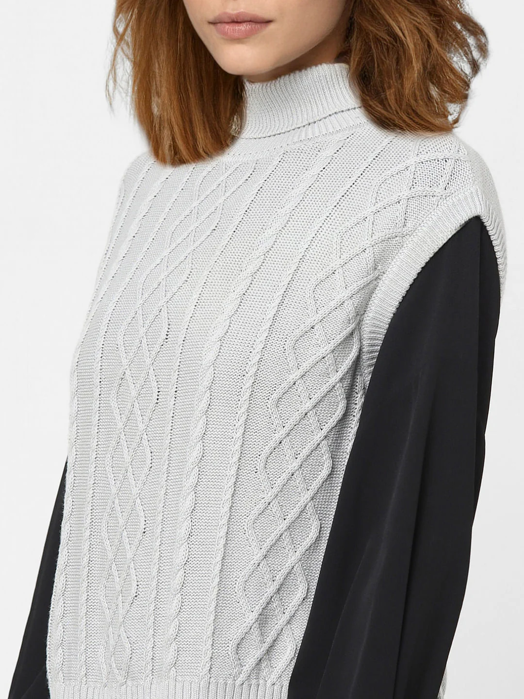 Grey Cable Knit Vest - Image 4