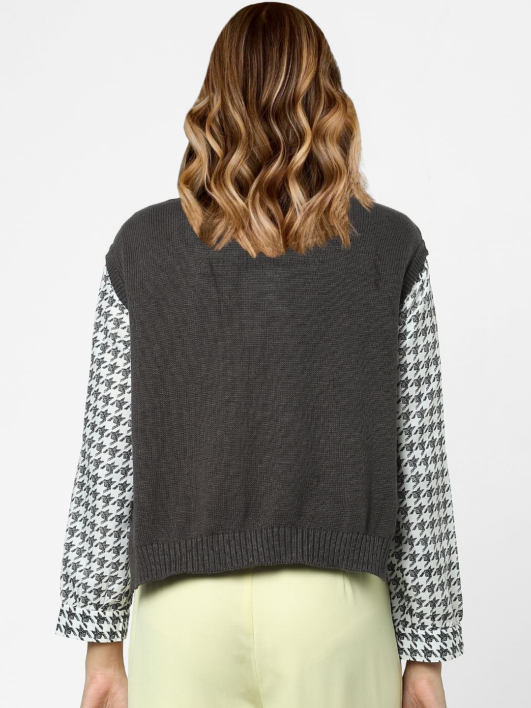 Dark Grey Cable Knit Vest - Image 3