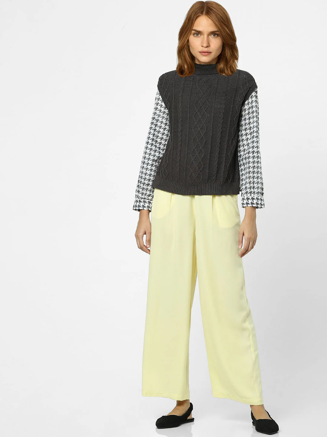 Dark Grey Cable Knit Vest - Image 4