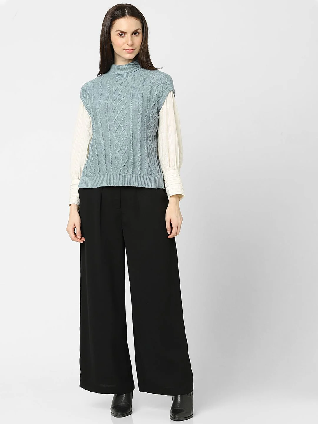 Blue Cable Knit Vest - Image 4