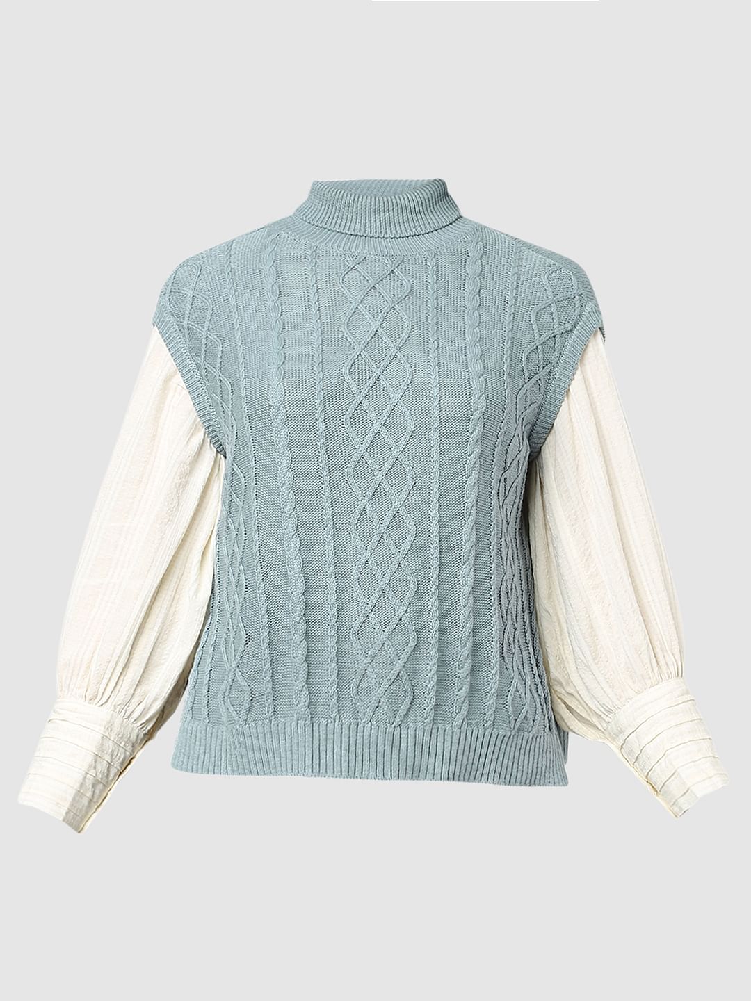 Blue Cable Knit Vest - Image 6