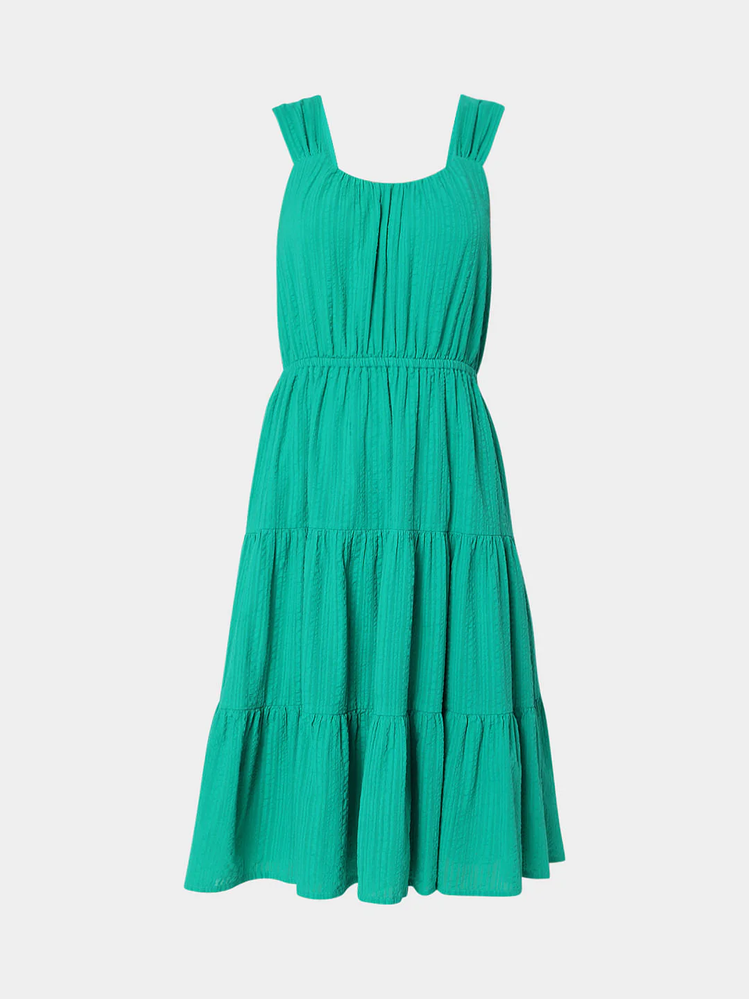 Green Tiered Midi Dress - Image 6