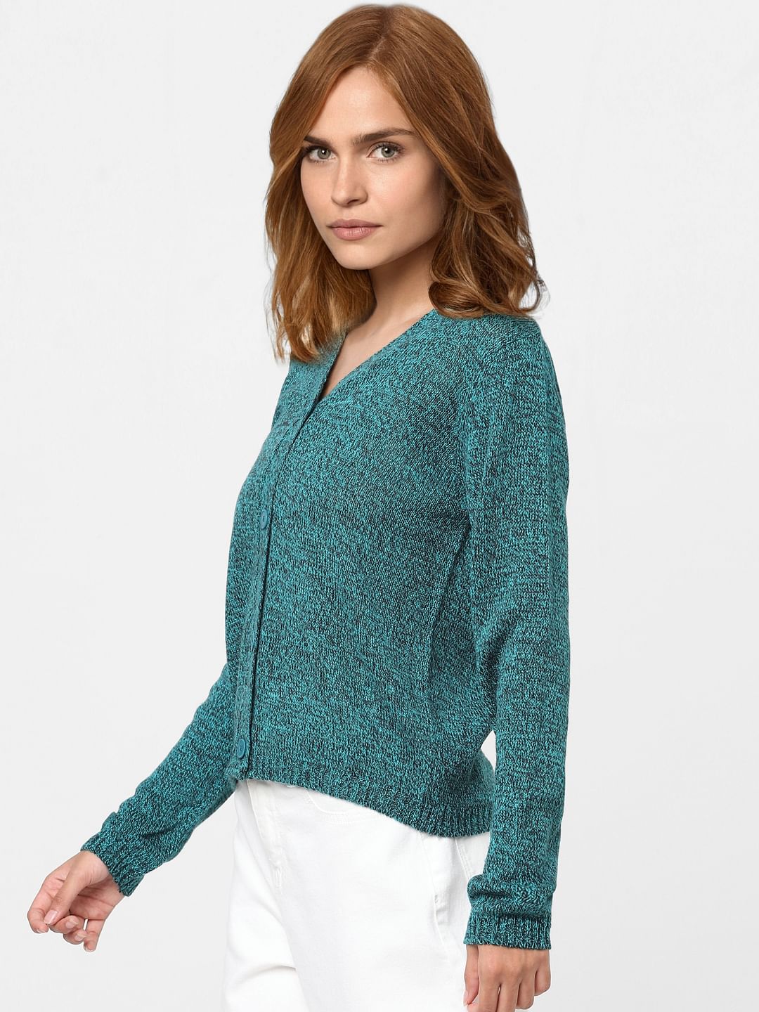 Blue Textured Cardigan - Image 2