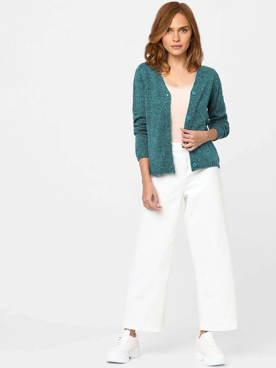 Blue Textured Cardigan - Image 4