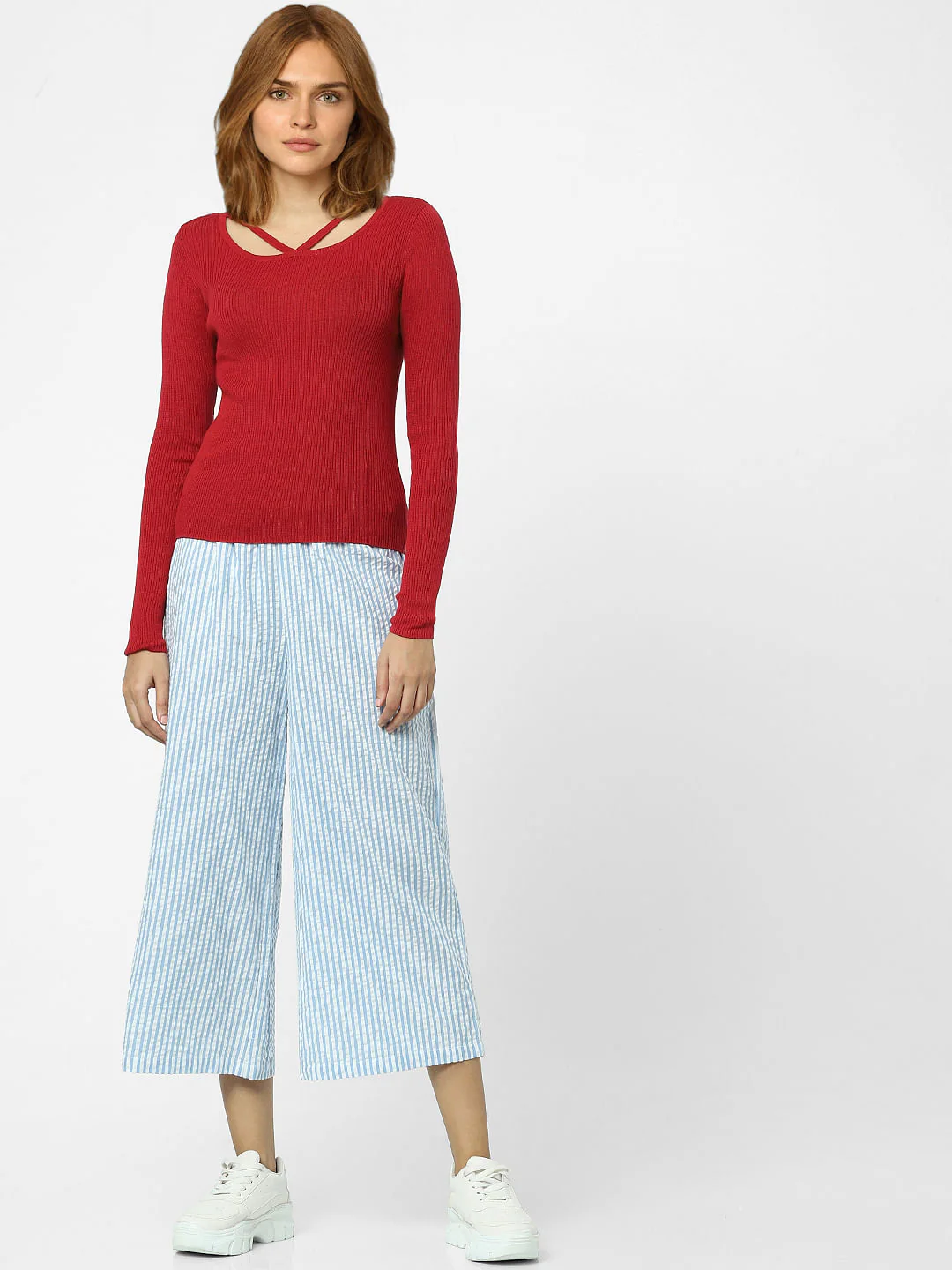 Red Ribbed Sweater - Image 4