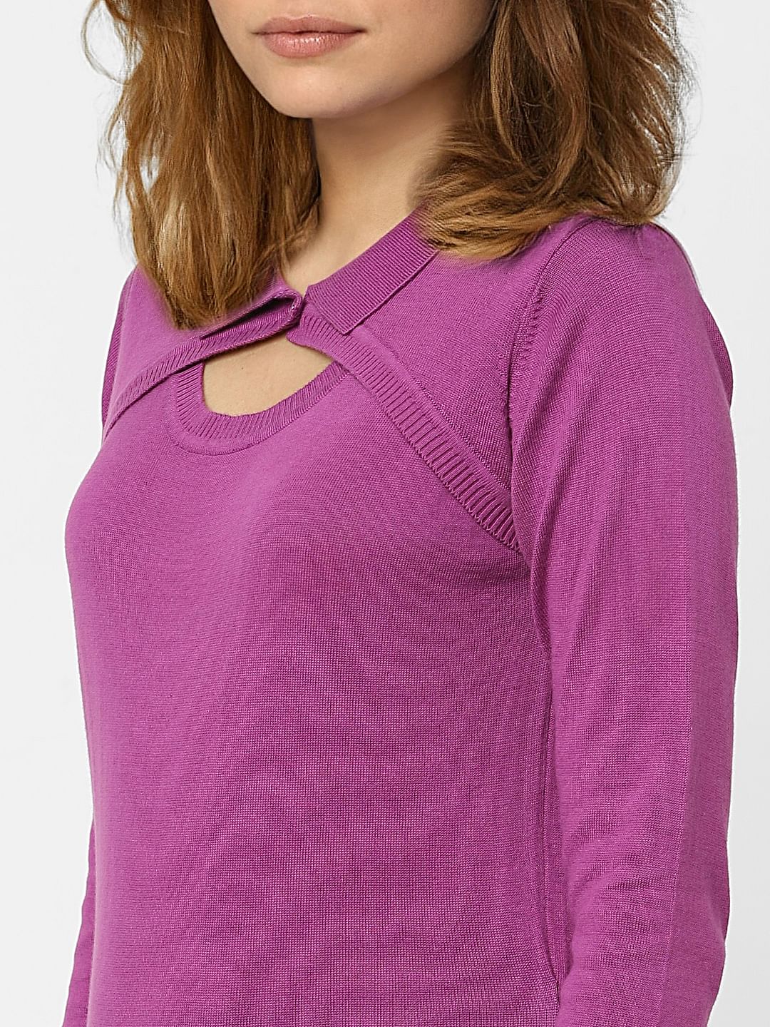 Purple Peephole Detail Sweater - Image 5
