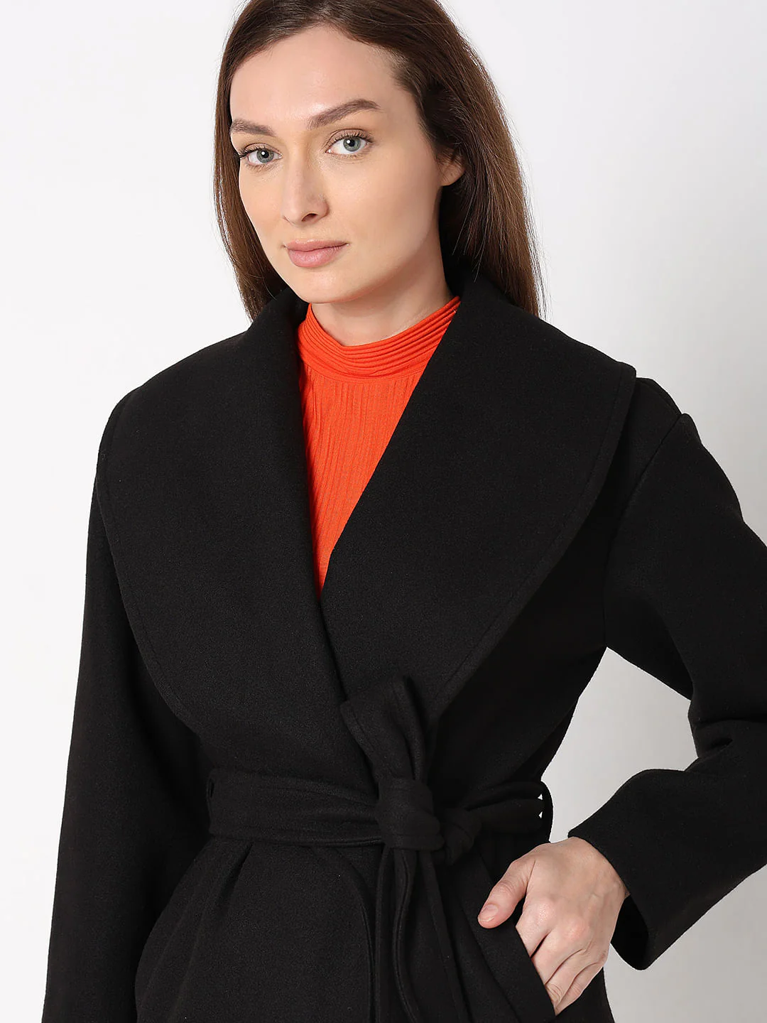 Black Shawl Collar Short Jacket - Image 6