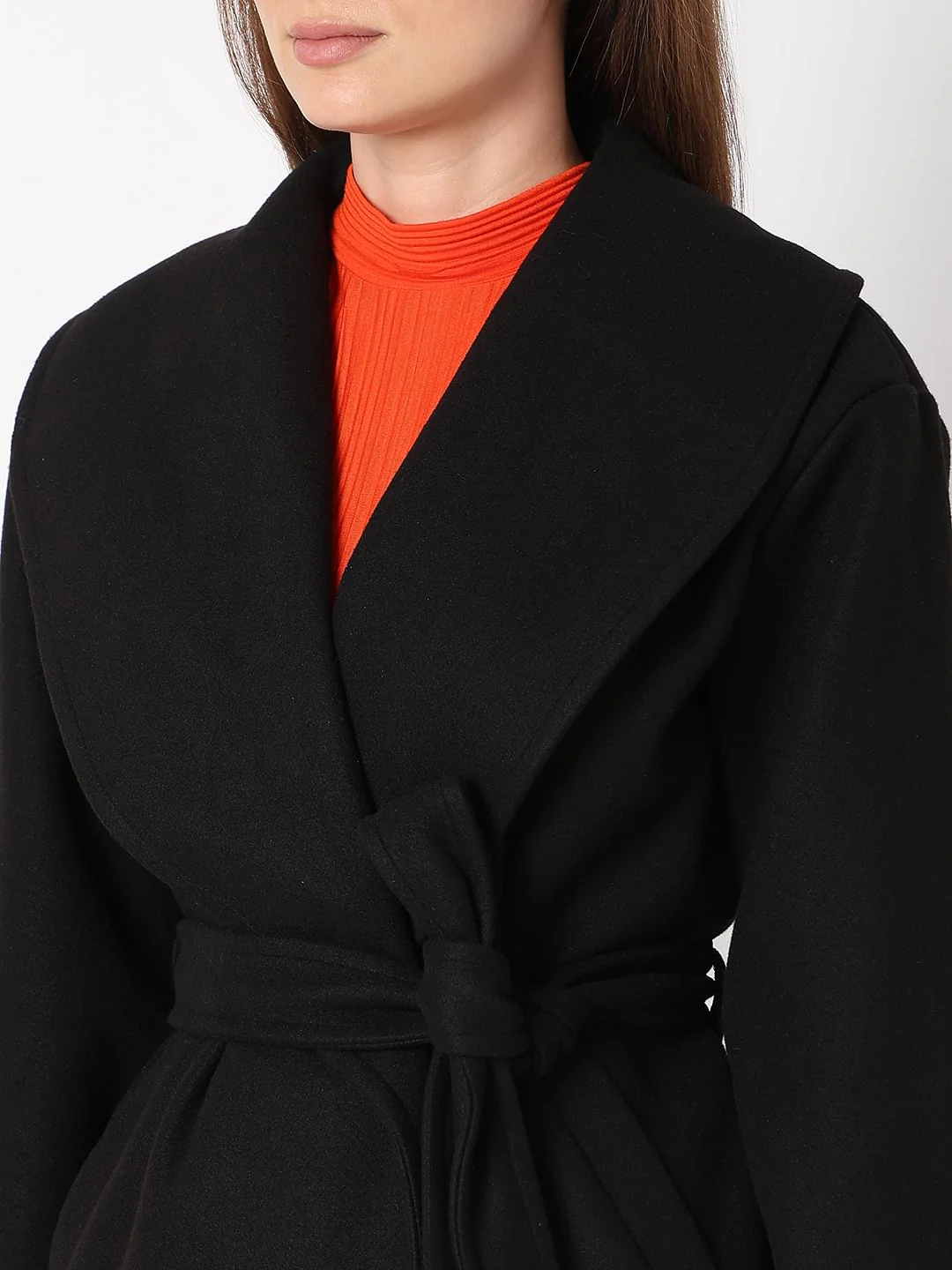 Black Shawl Collar Short Jacket - Image 8