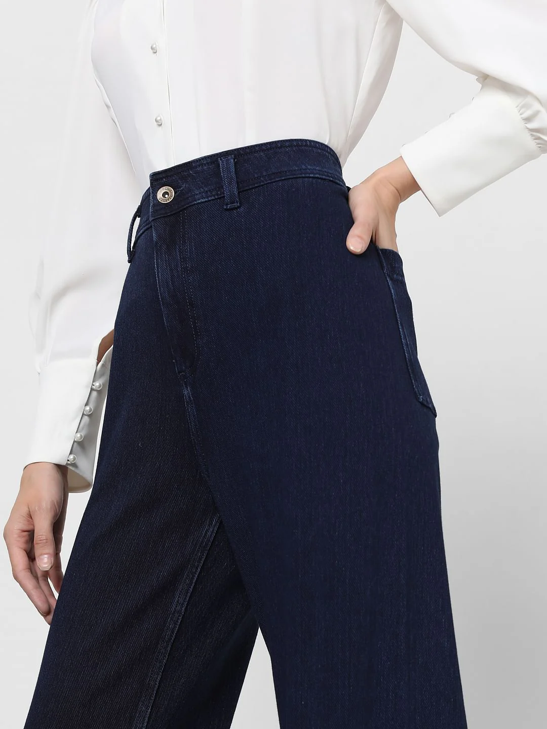 Dark Blue High Rise Zoey Wide-Leg Jeans - Image 8
