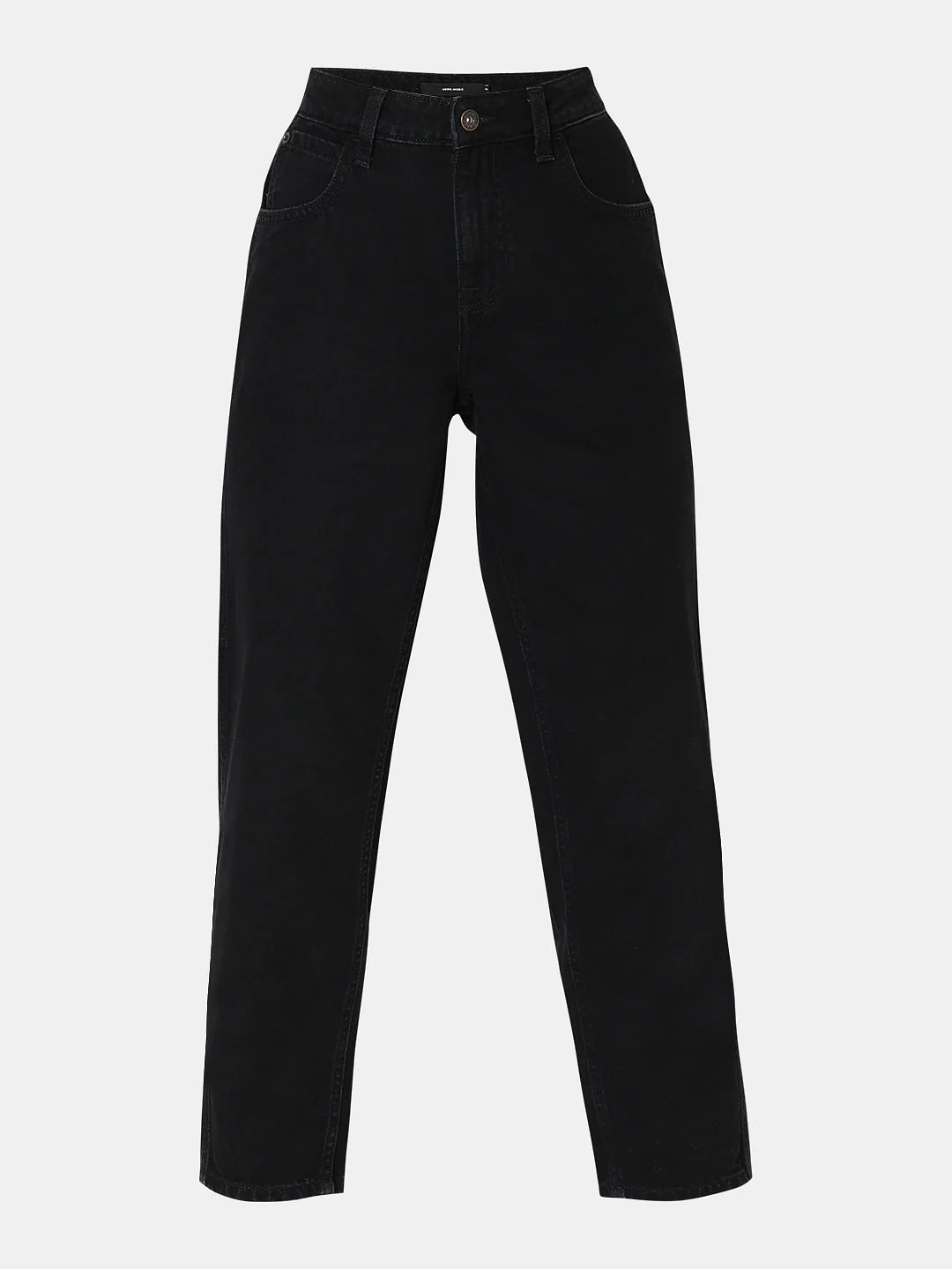 Black Mid Rise Straight Fit Jeans - Image 7
