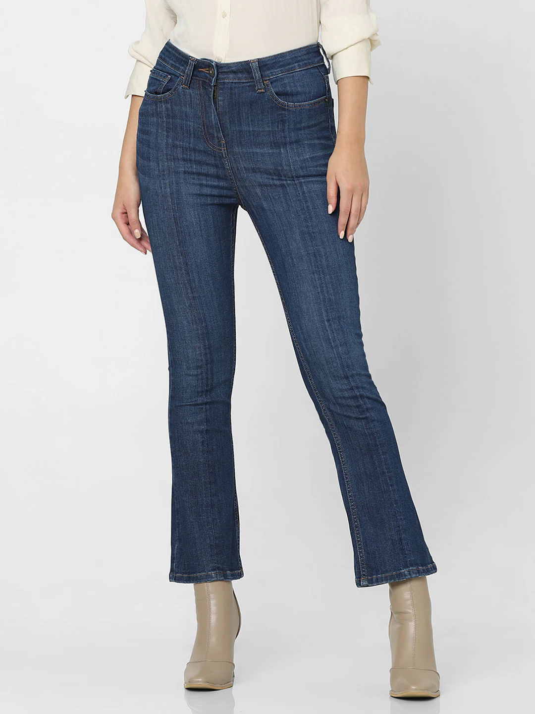 Blue High Rise Washed Petra Bootcut Jeans - Image 2