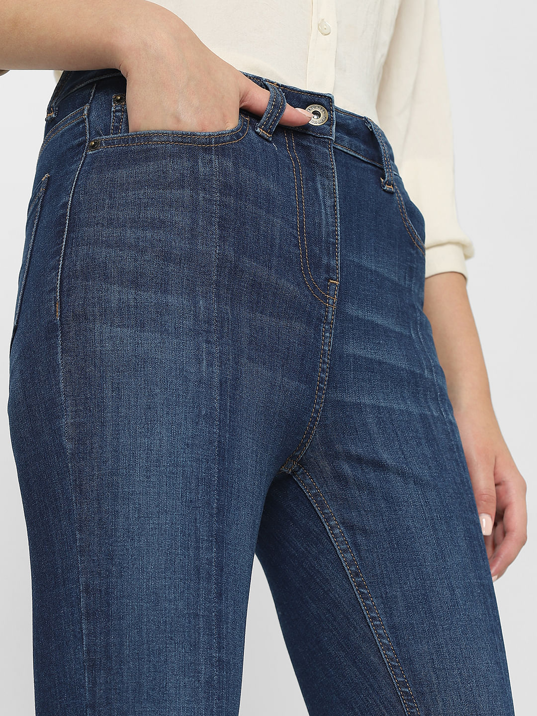Blue High Rise Washed Petra Bootcut Jeans - Image 8