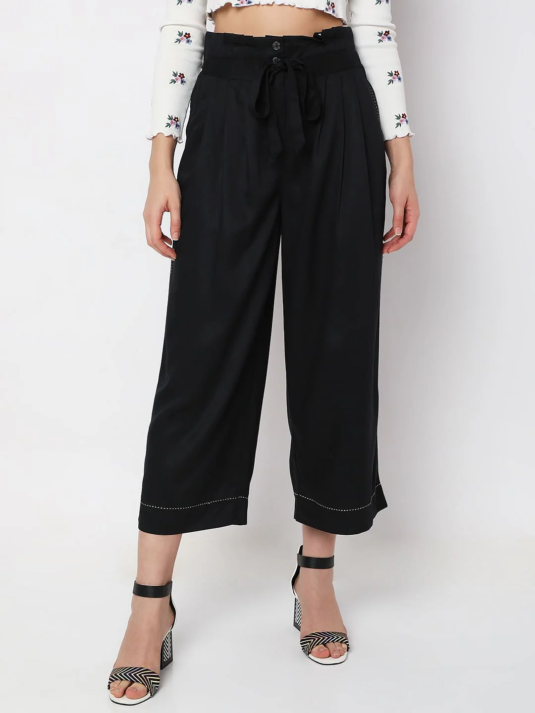 Black High Rise Pants - Image 2