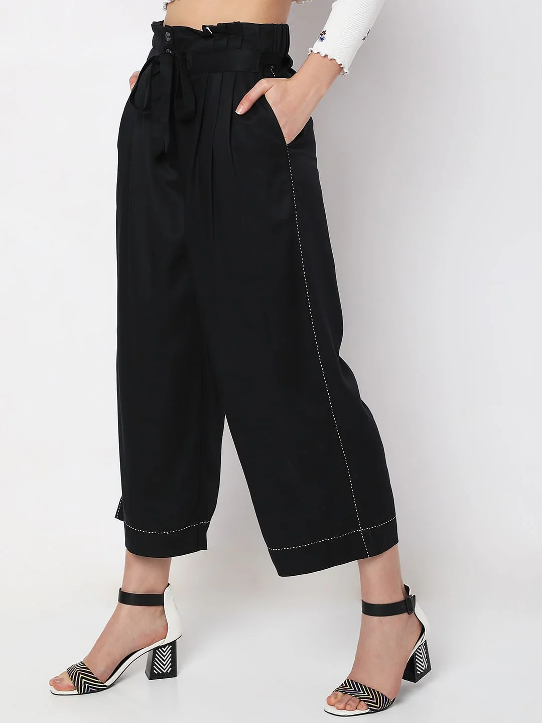 Black High Rise Pants - Image 3