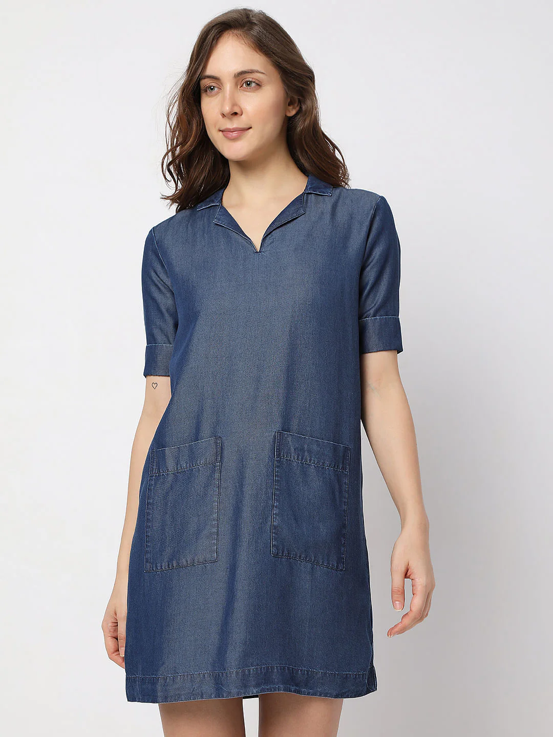 Blue Denim Shift Dress - Image 2