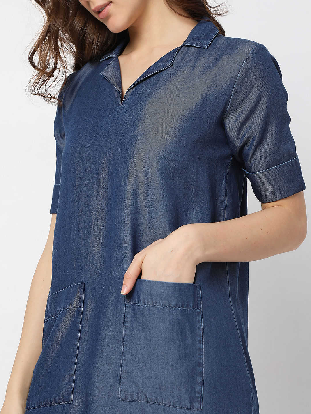 Blue Denim Shift Dress - Image 6