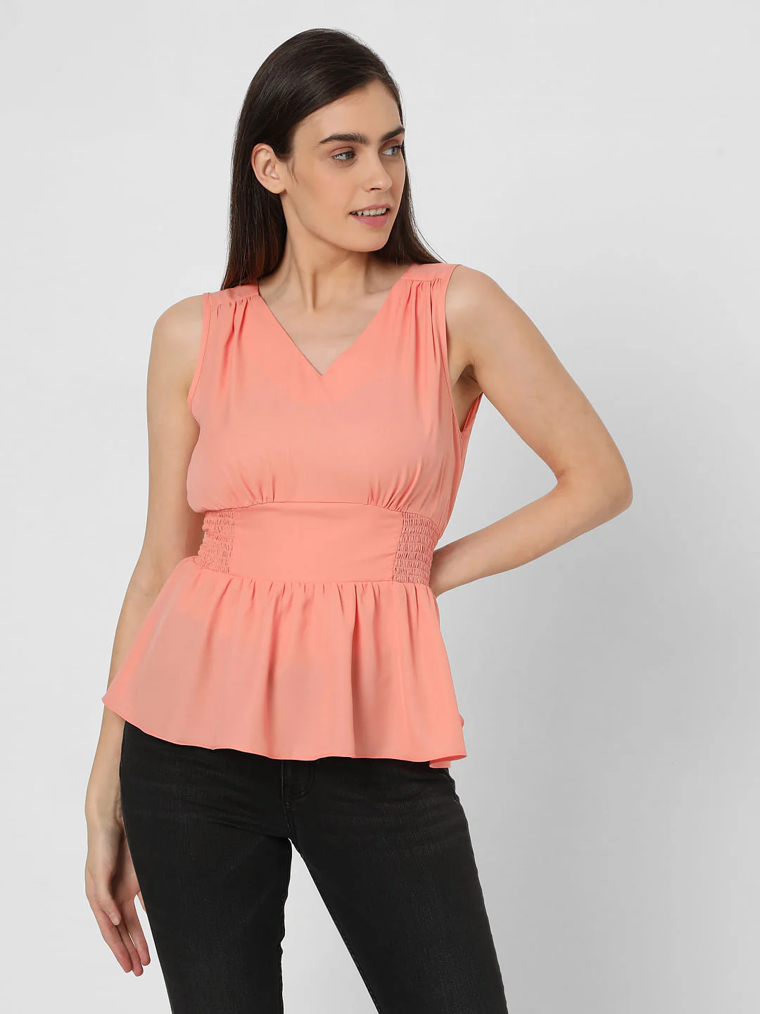 Pink Smocked Waist Top - Image 2