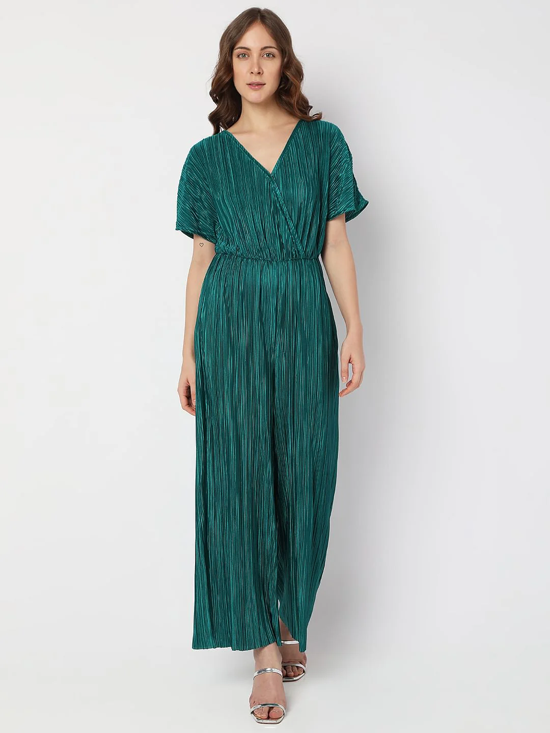 Green Plisse Jumpsuit - Image 2