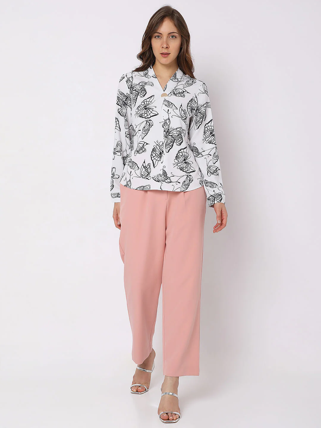 White Butterfly Print Top - Image 5