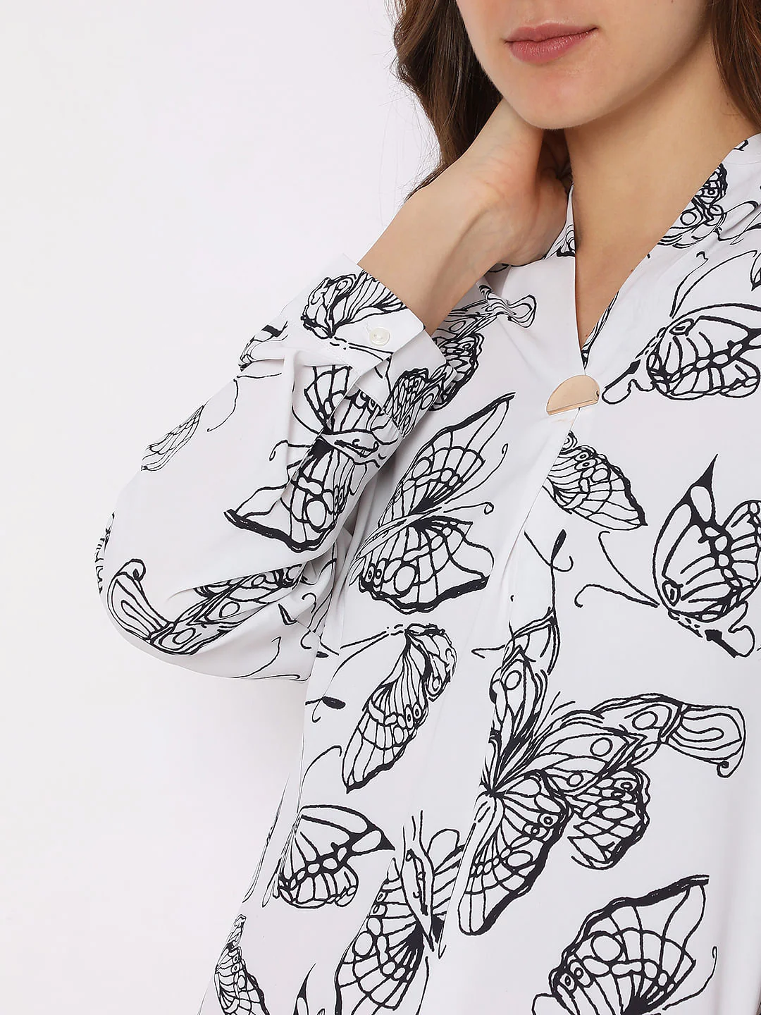 White Butterfly Print Top - Image 6