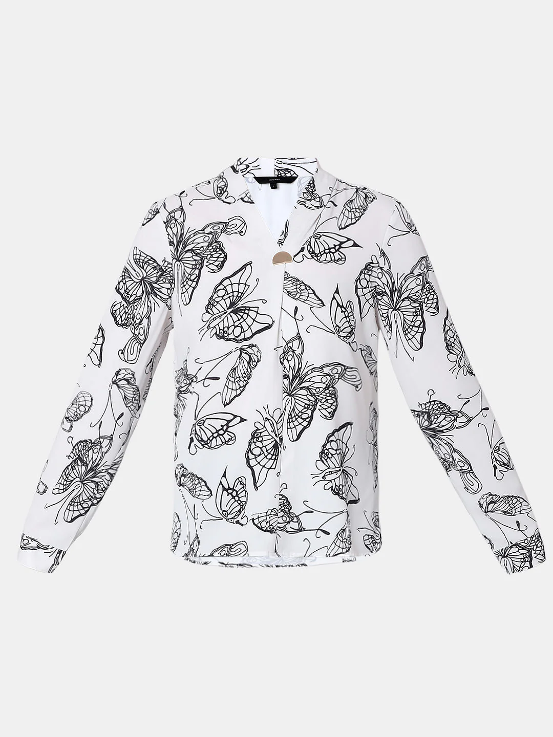 White Butterfly Print Top - Image 7