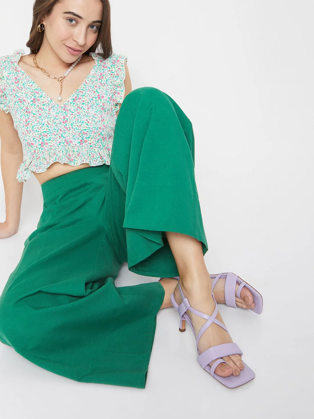Green Wide Leg Pants