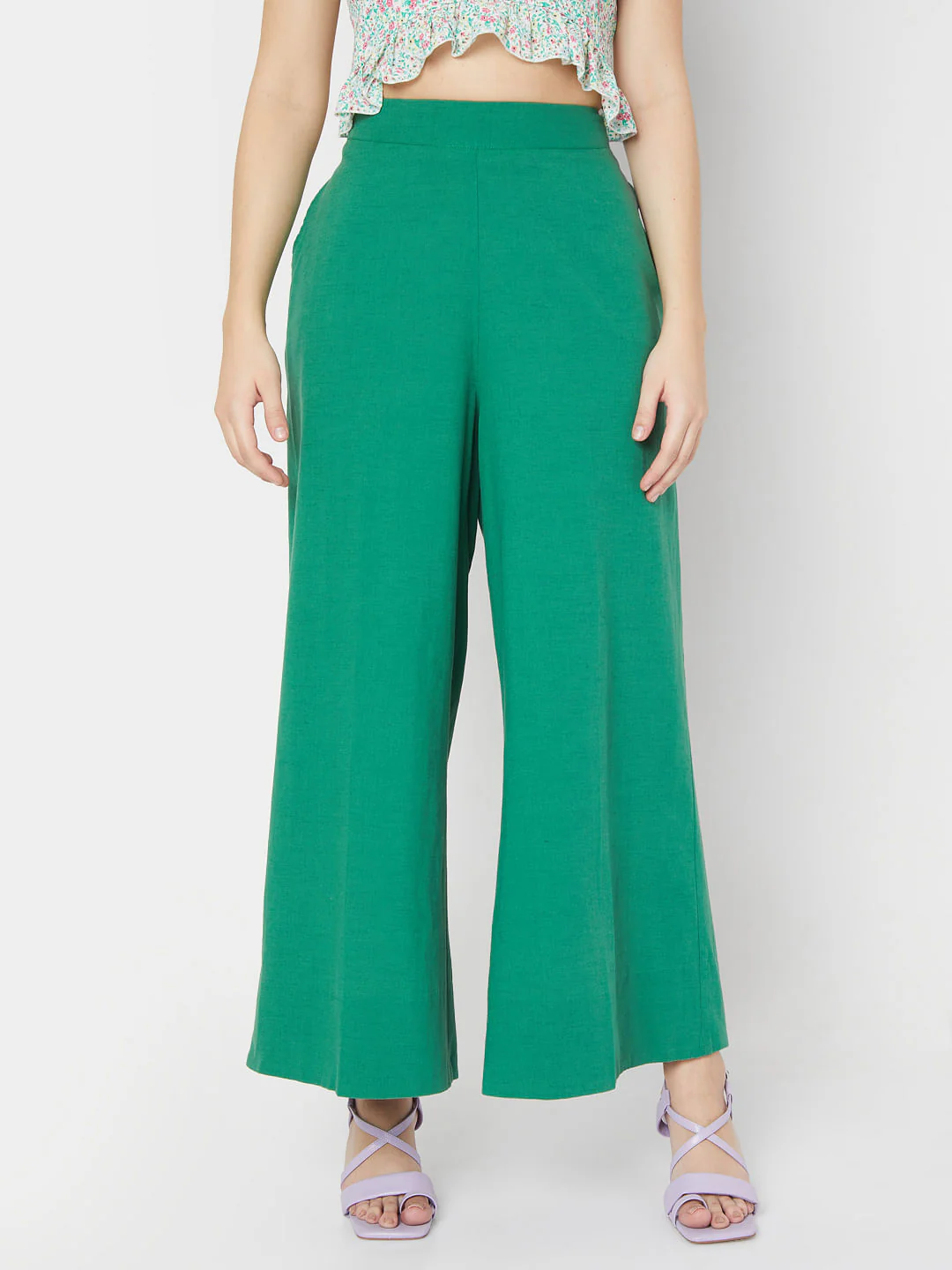 Green Wide Leg Pants - Image 2
