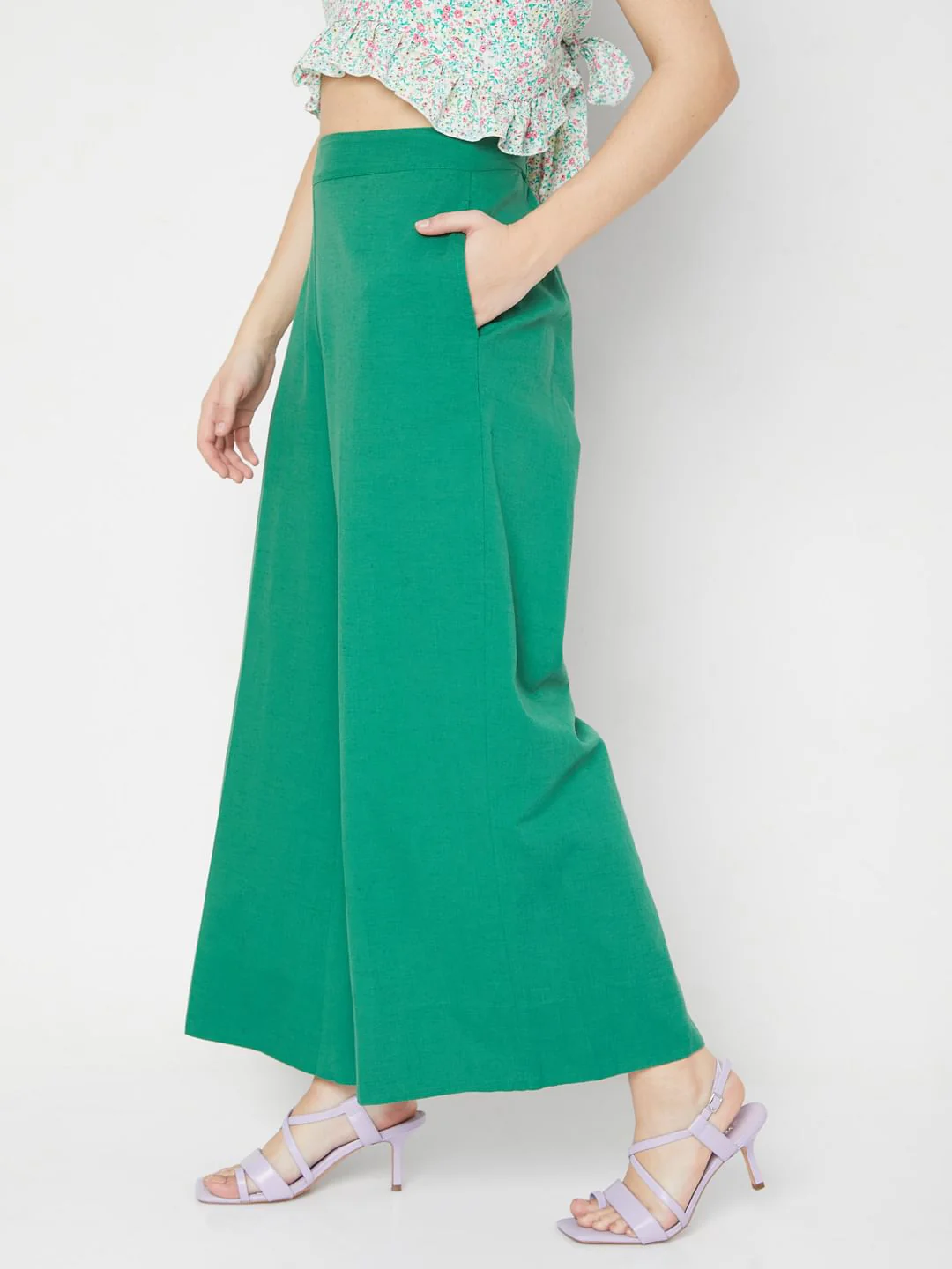Green Wide Leg Pants - Image 3