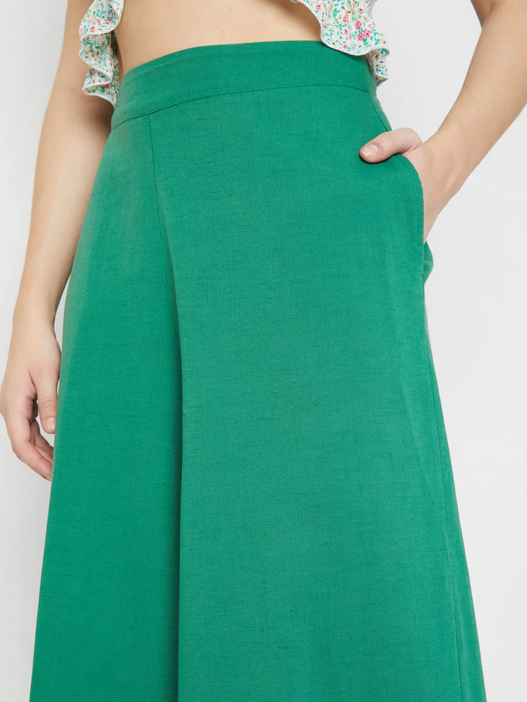 Green Wide Leg Pants - Image 5