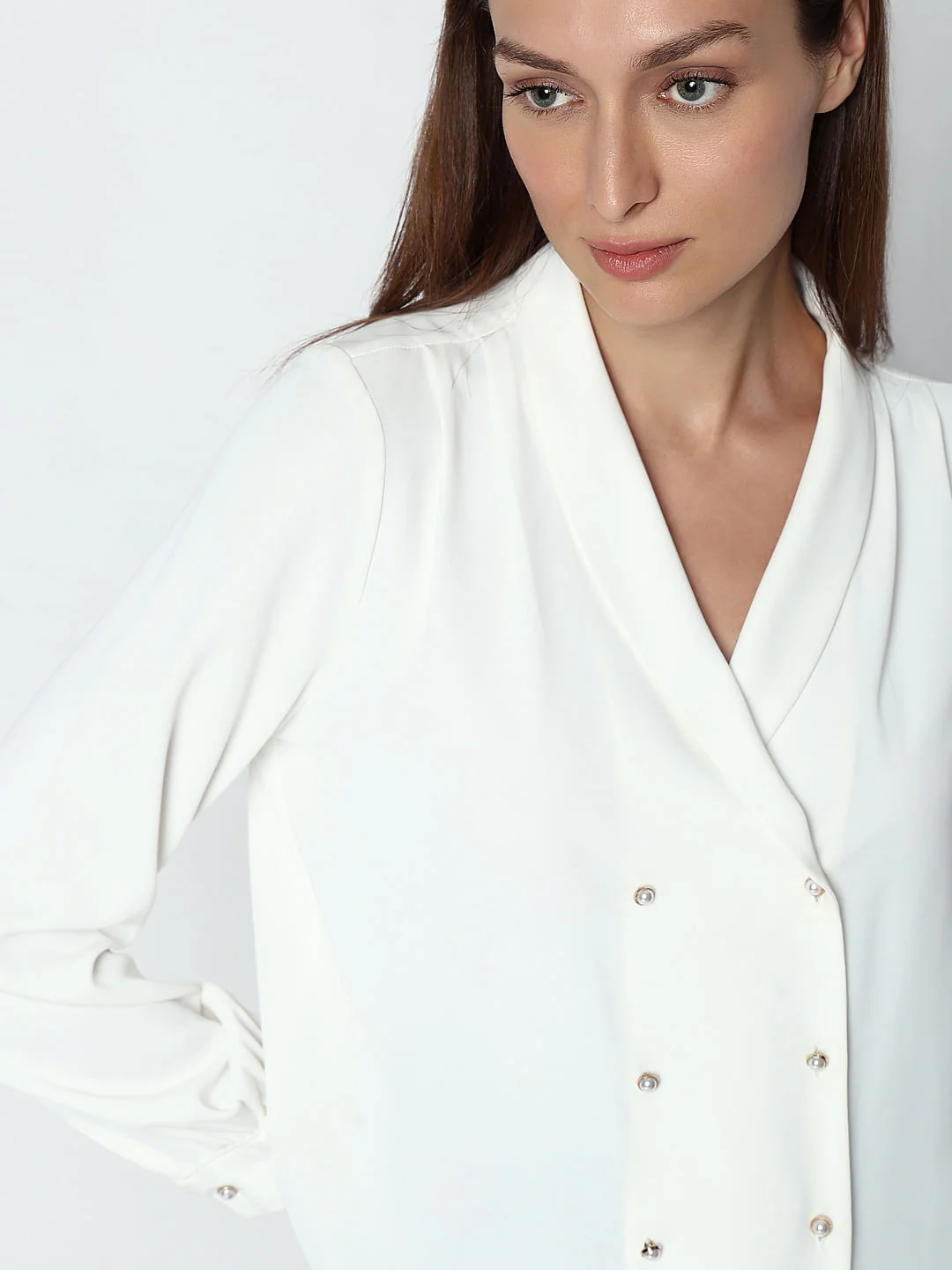White Double Breasted Top - Image 6