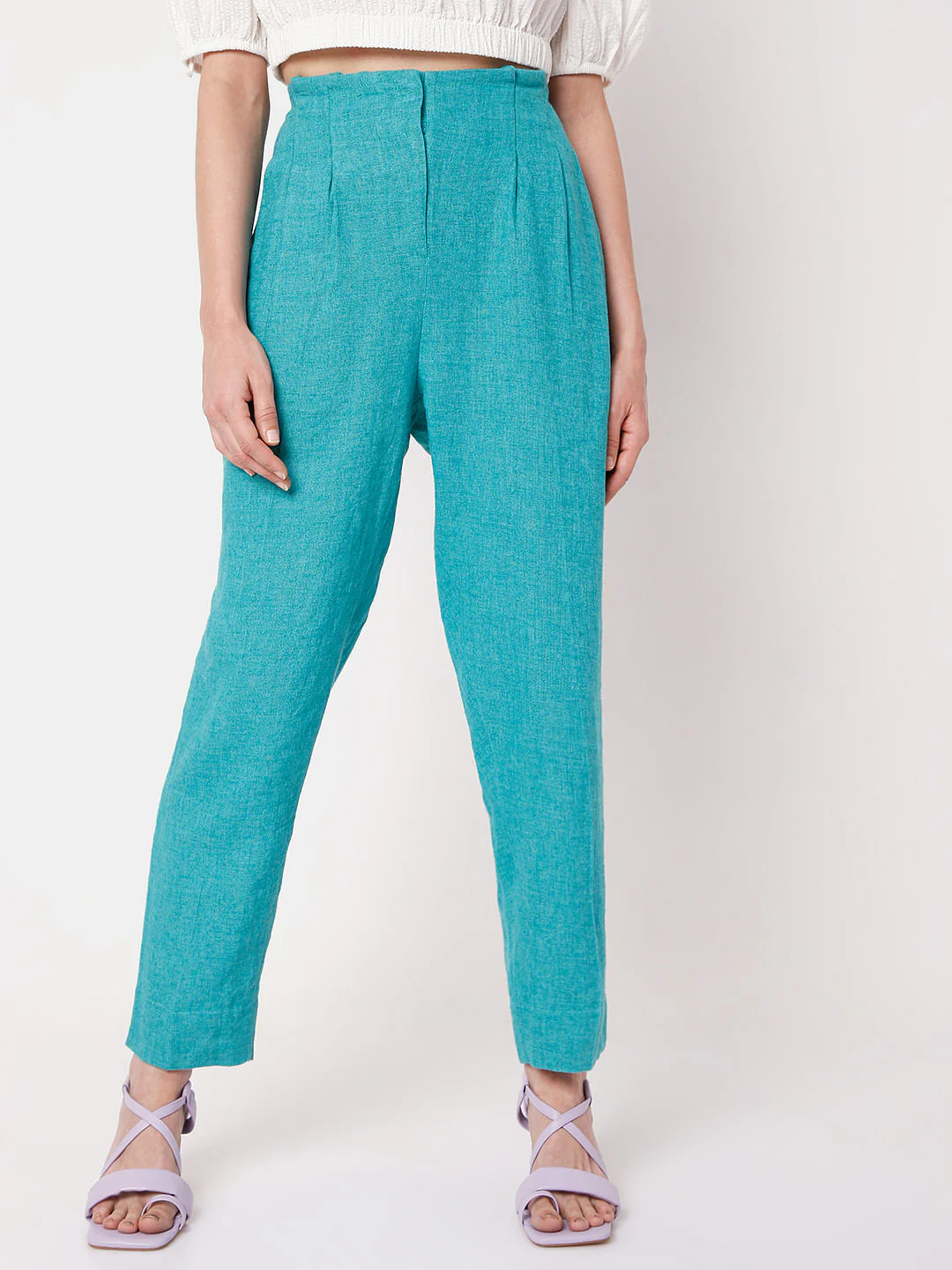 Blue High Rise Co-Ord Set Pants - Image 2