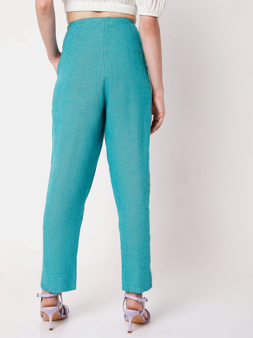 Blue High Rise Co-Ord Set Pants - Image 4