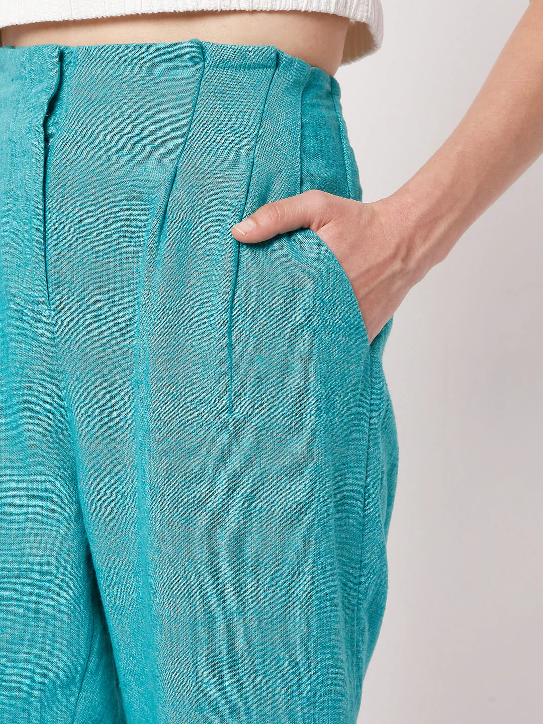 Blue High Rise Co-Ord Set Pants - Image 5