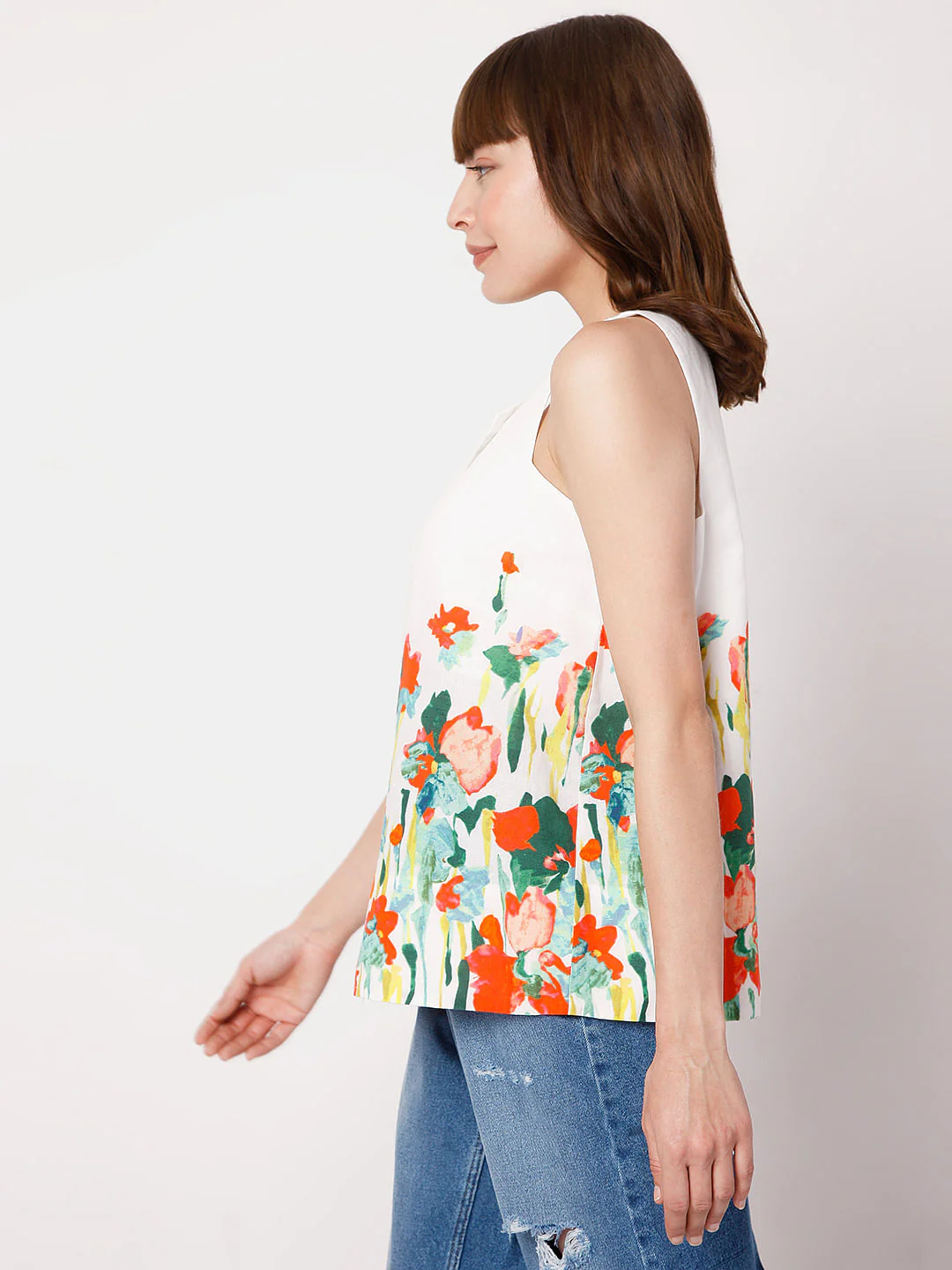 White Floral Top - Image 3