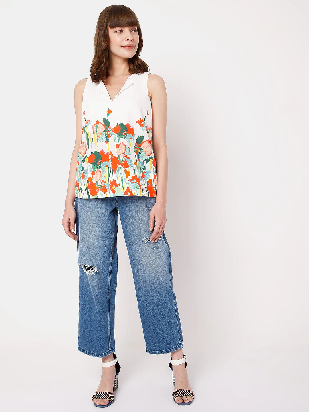 White Floral Top - Image 5