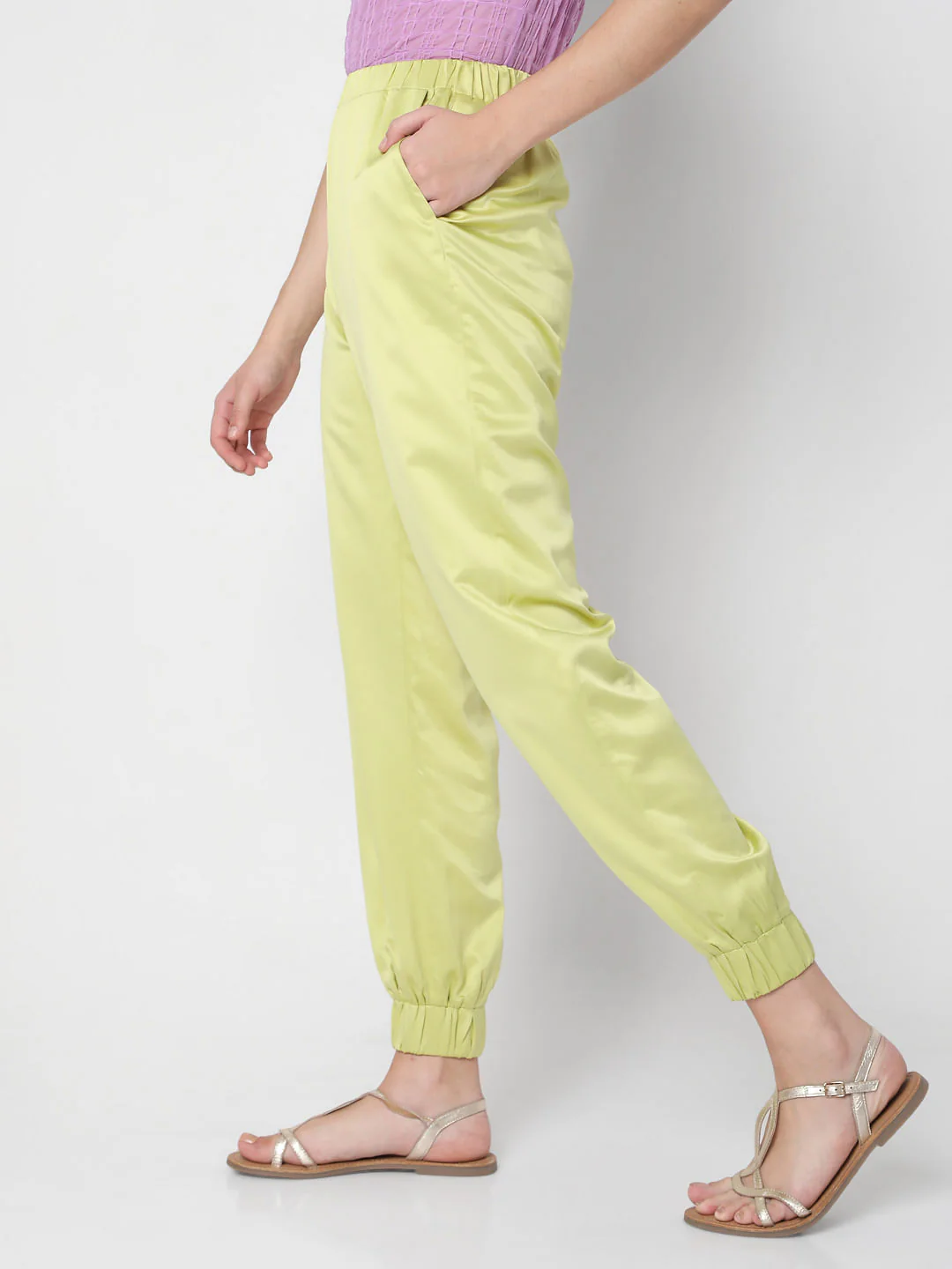 Green High Rise Co-Ord Set Pants - Image 3