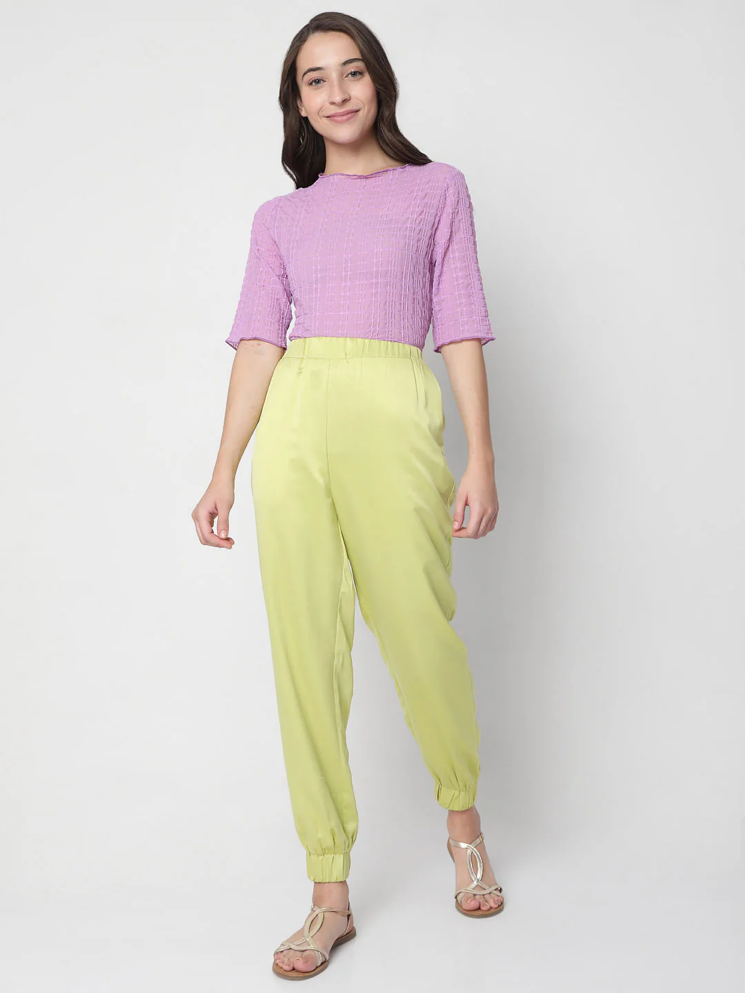 Green High Rise Co-Ord Set Pants - Image 6