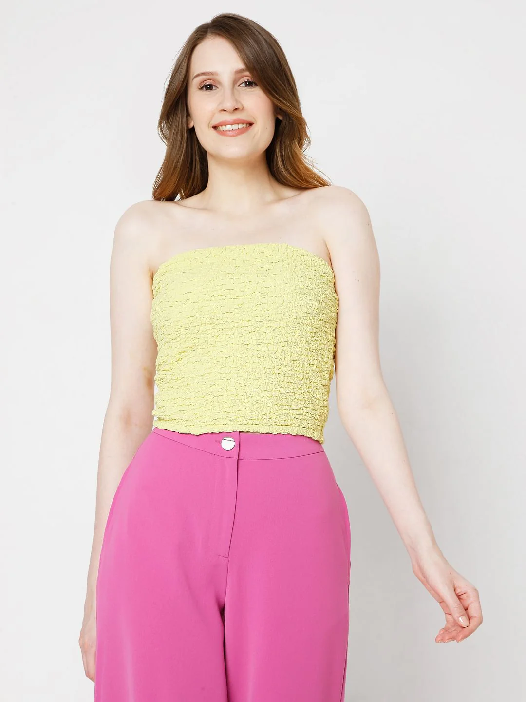 Yellow Smocked Tube Top - Image 2
