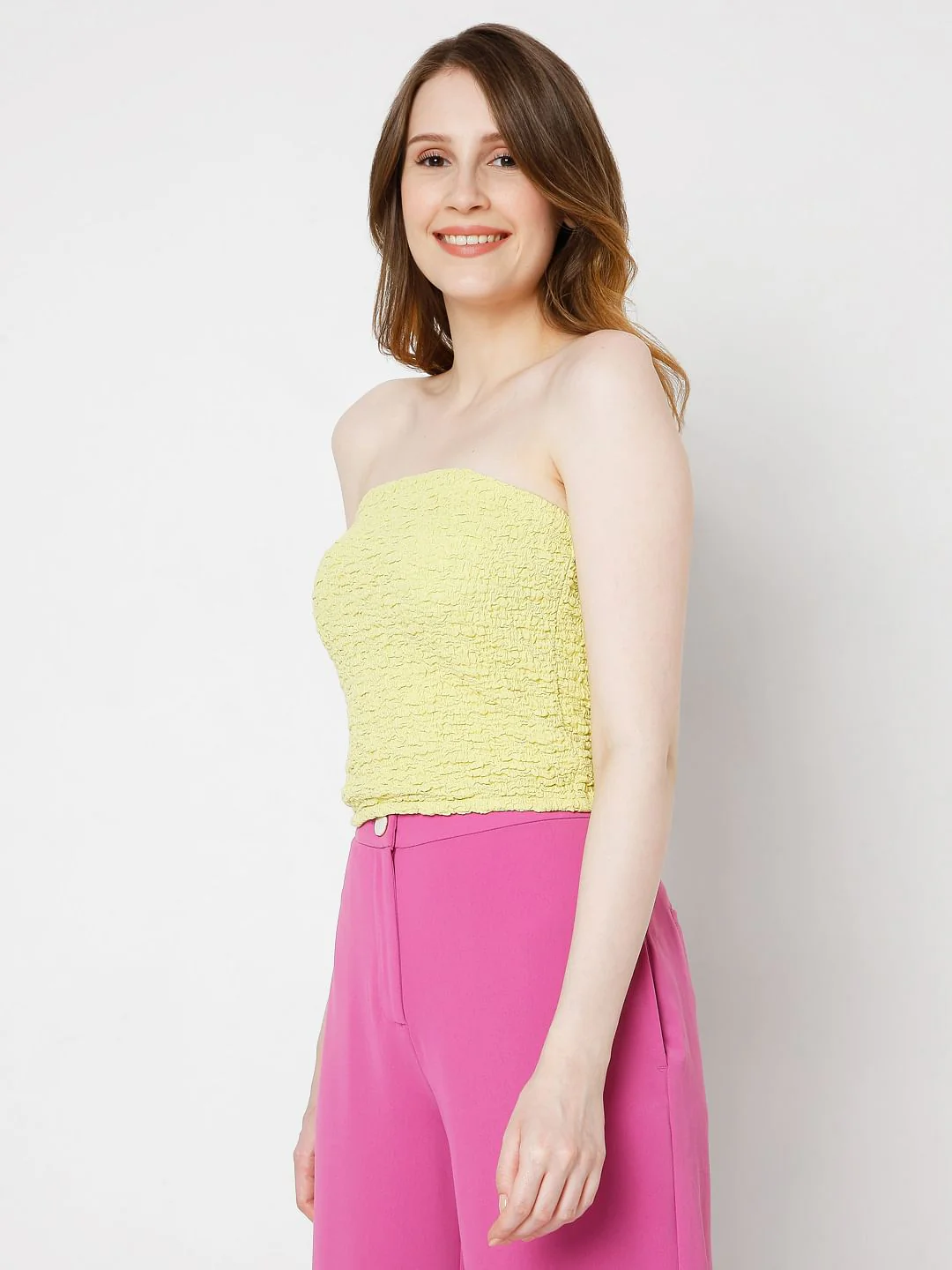 Yellow Smocked Tube Top - Image 3