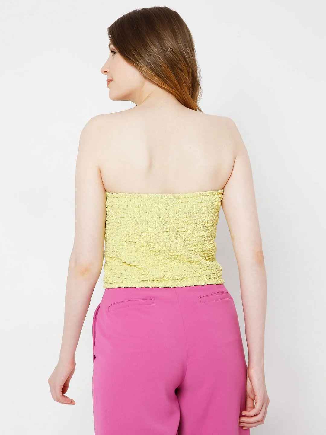 Yellow Smocked Tube Top - Image 4