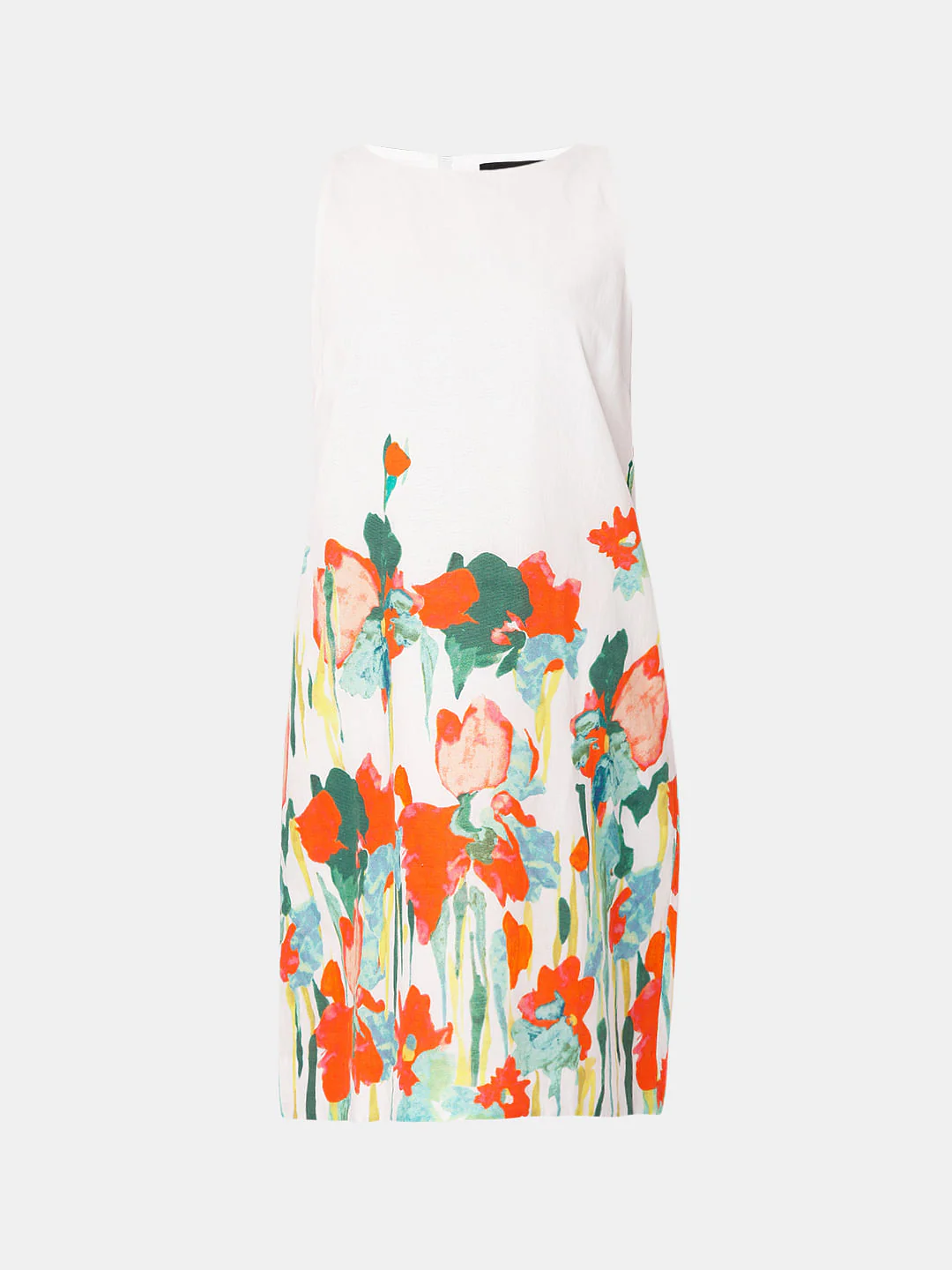White Floral Shift Dress - Image 7
