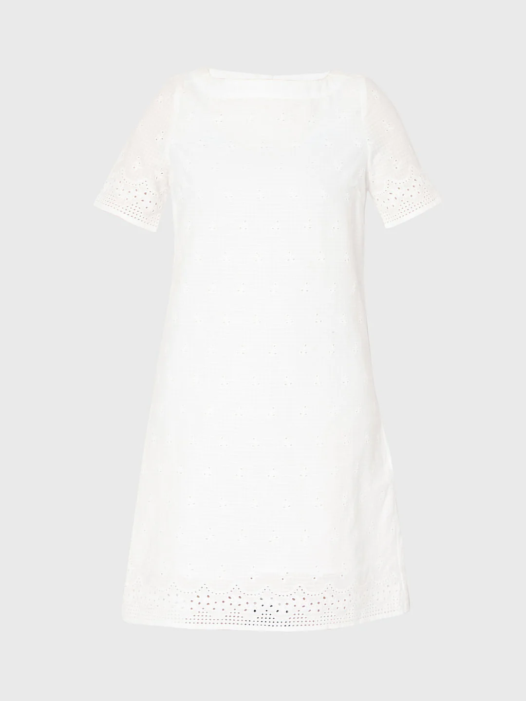 White Schiffli Emboridered Dress - Image 7