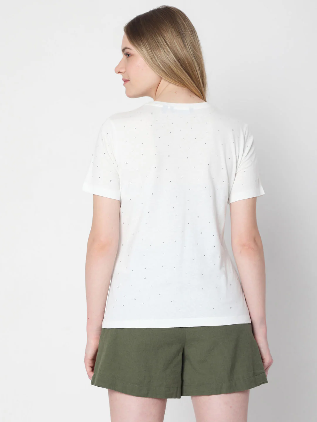 White Embellished T-Shirt - Image 4