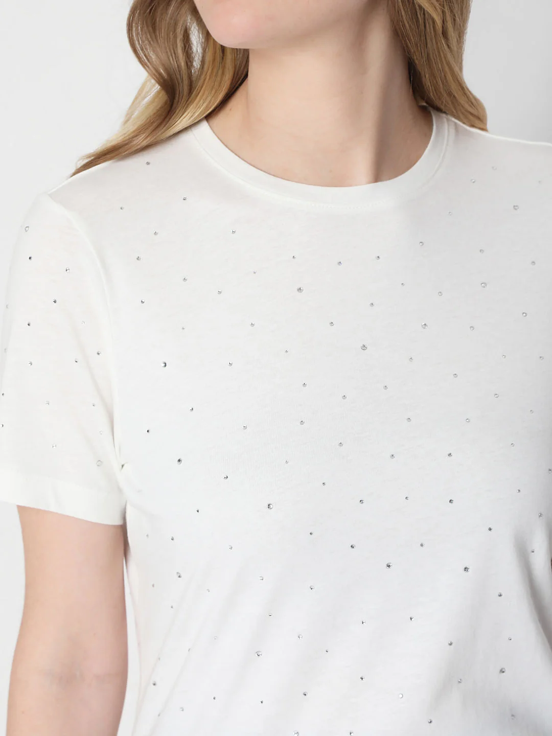 White Embellished T-Shirt - Image 6