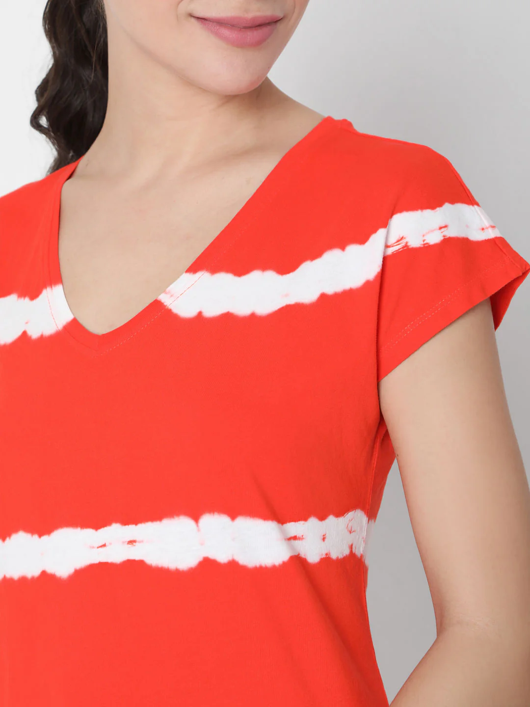 Red Tie Dye Striped Top - Image 6